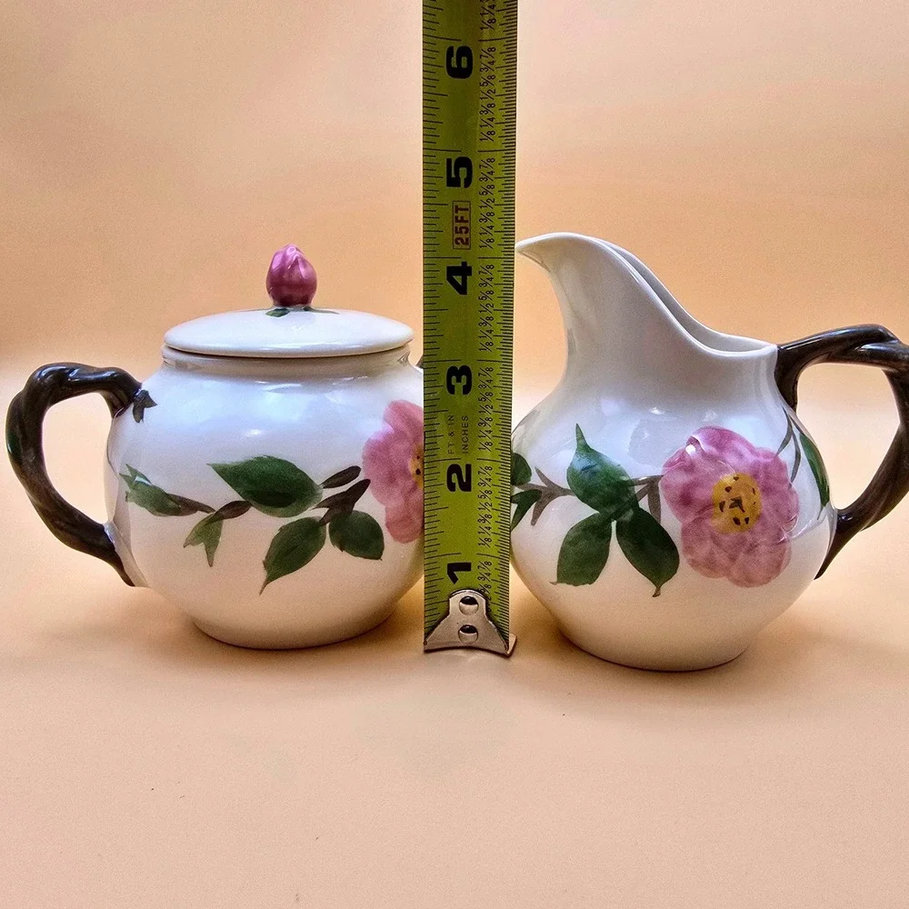 Franciscan Desert Rose Cream and Sugar Set Vintage Made in England Earthenware